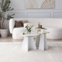 Hanah Home Mushroom 2 - Juego de mesas de centro, Dorado y Blanco